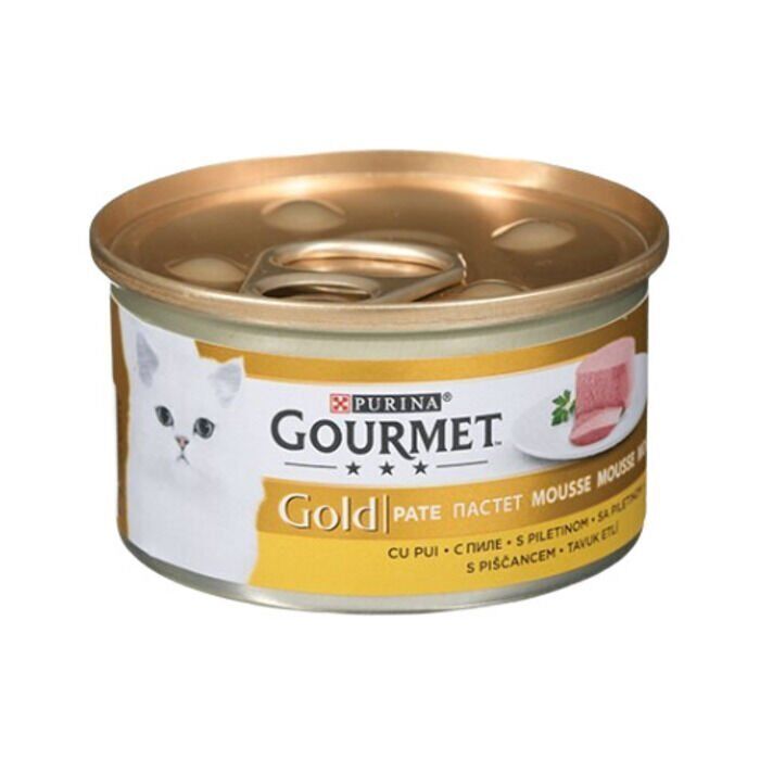 Gourmet Gold Kıyılmış Tavuk Etli Yetişkin Kedi Konserve Maması 85 Gr