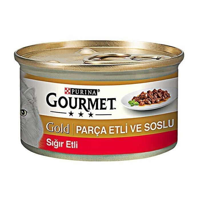 Gold Parça Sığır Etli Soslu Konserve Kedi Maması 85 Gr