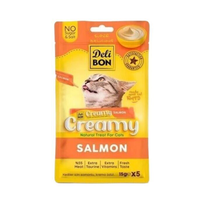Creamy Somonlu Sıvı Kedi Ödül Maması 5x15 Gr