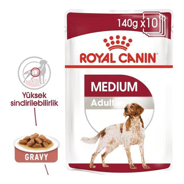 Medium Adult Köpek Yaş Maması 10x140 Gr