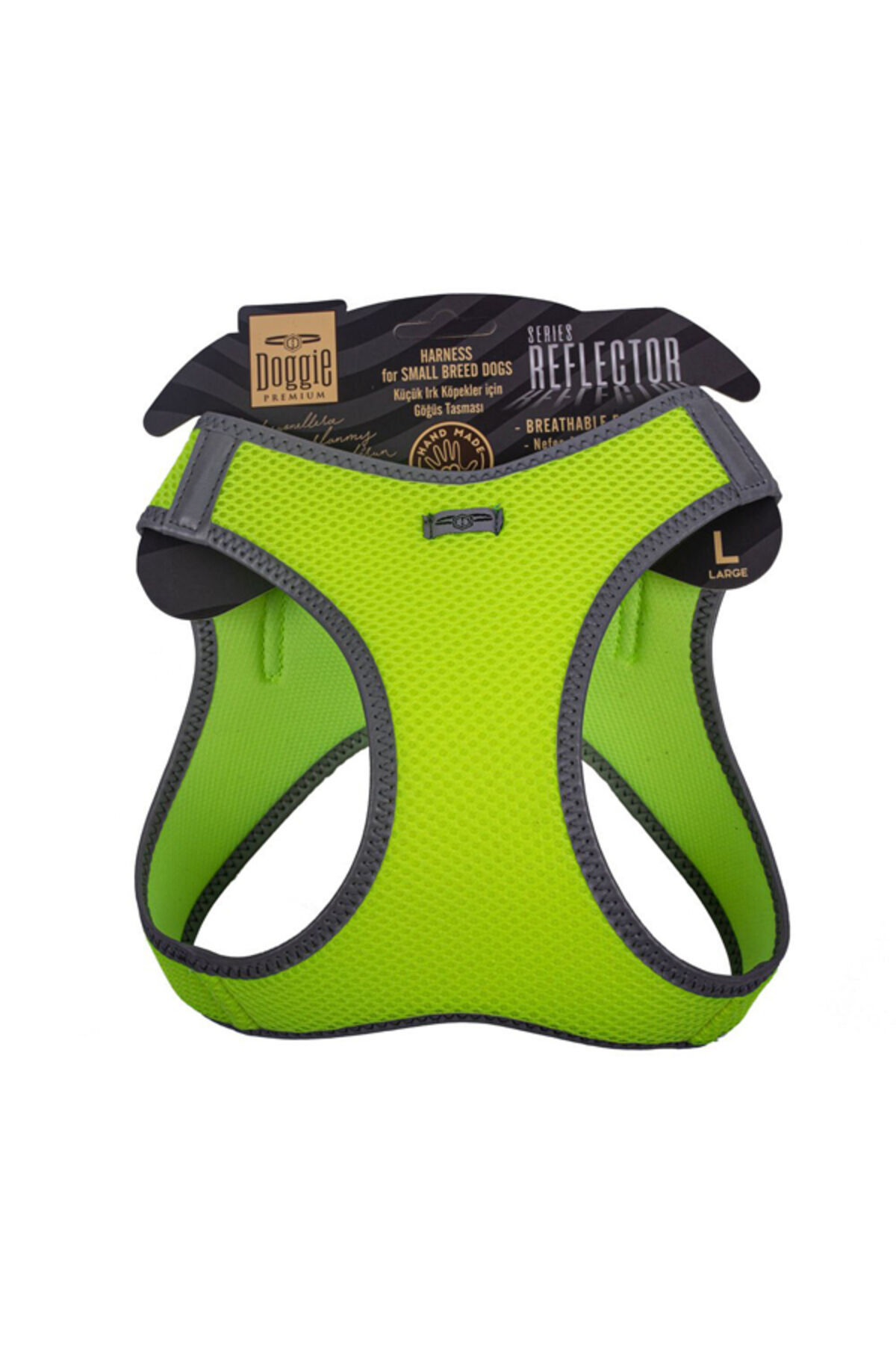 Havalı Dokuma Neon Küçük Irk Köpek Göğüs Tasması TR-Mavi-Medium-38-44 Cm