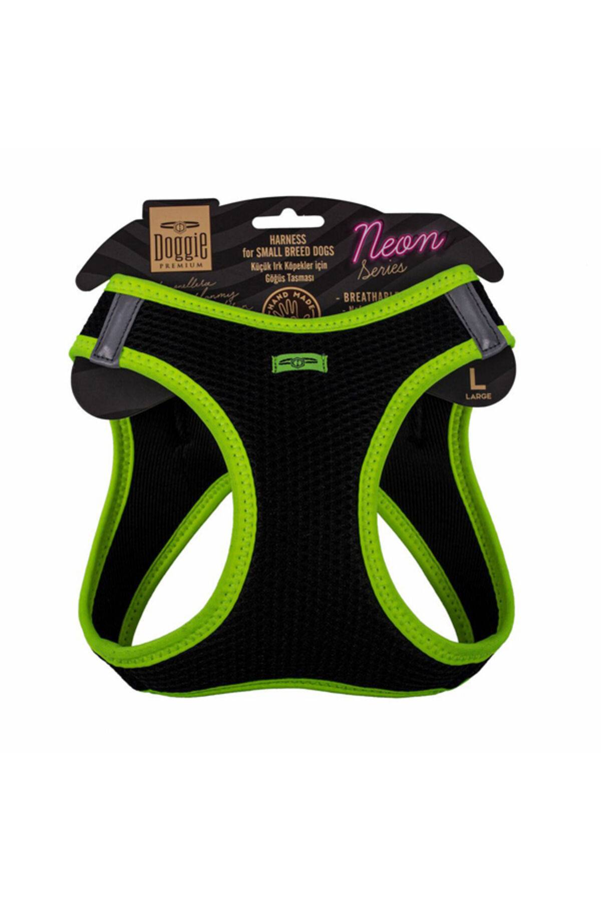Havalı Dokuma Reflektör Küçük Irk Köpek Göğüs Tasması Medium Turuncu 38-44 Cm