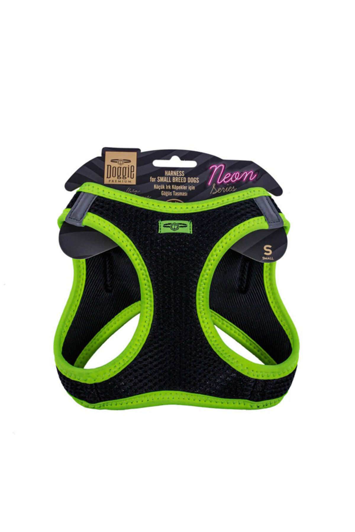 Havalı Dokuma Neon Küçük Irk Göğüs Tasması Turuncu 32-38 cm (ANG-S)