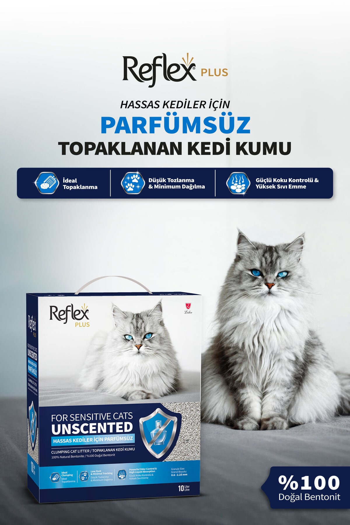 Plus Özel Granüllü 'Klinik' Topaklanan Kedi Kumu 10L