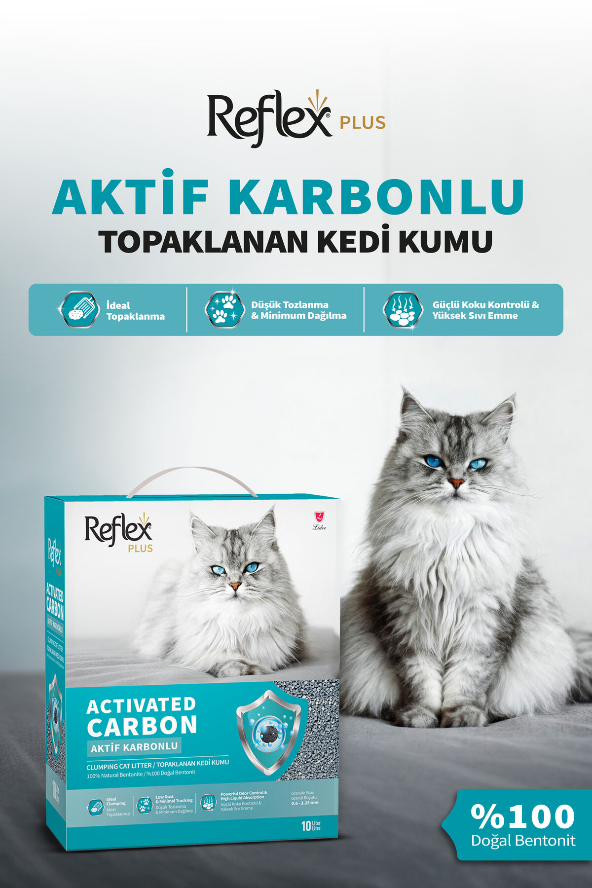 Plus Hassas Kediler İçin Parfümsüz Topaklanan Kedi Kumu 10L