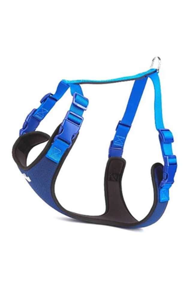 Mavi Havalı Dokuma Köpek Göğüs Tasması Xlarge 2,5x65-75 cm