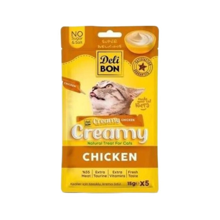 Creamy Tavuklu Sıvı Kedi Ödül Maması 5x15 Gr