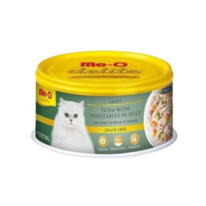 Delite Delite Jöle İçinde Ton Balıklı ve Sebzeli Tahılsız Yetişkin Kedi Konservesi 80 gr