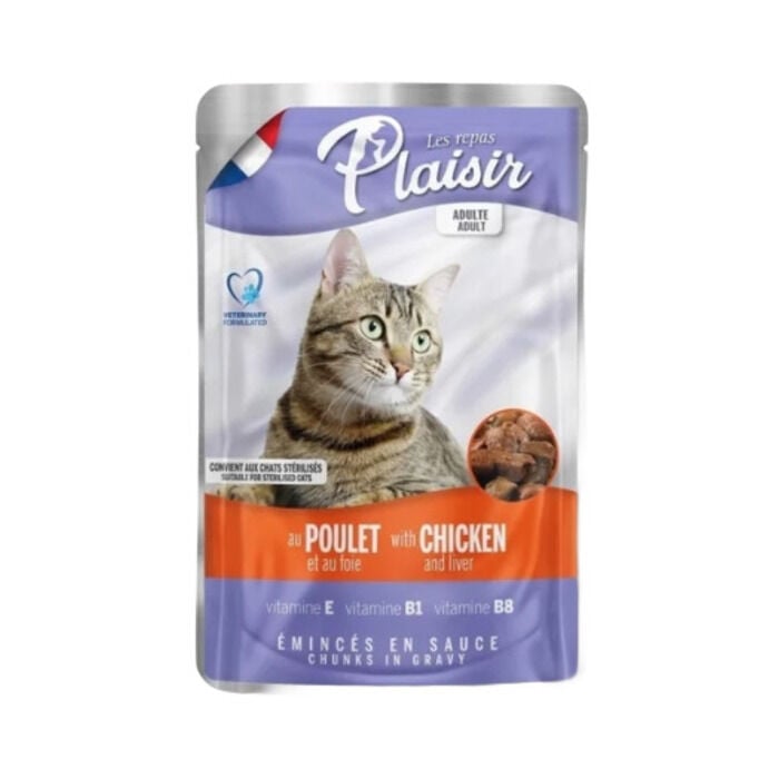 Plaisir Tavuklu Ciğerli Adult Kedi Konserve 100 gr