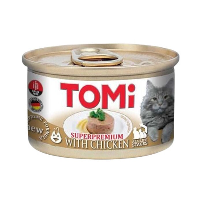 Tomi Tahılsız Tavuk Etli Yetişkin Kedi Konserve Maması 85 Gr